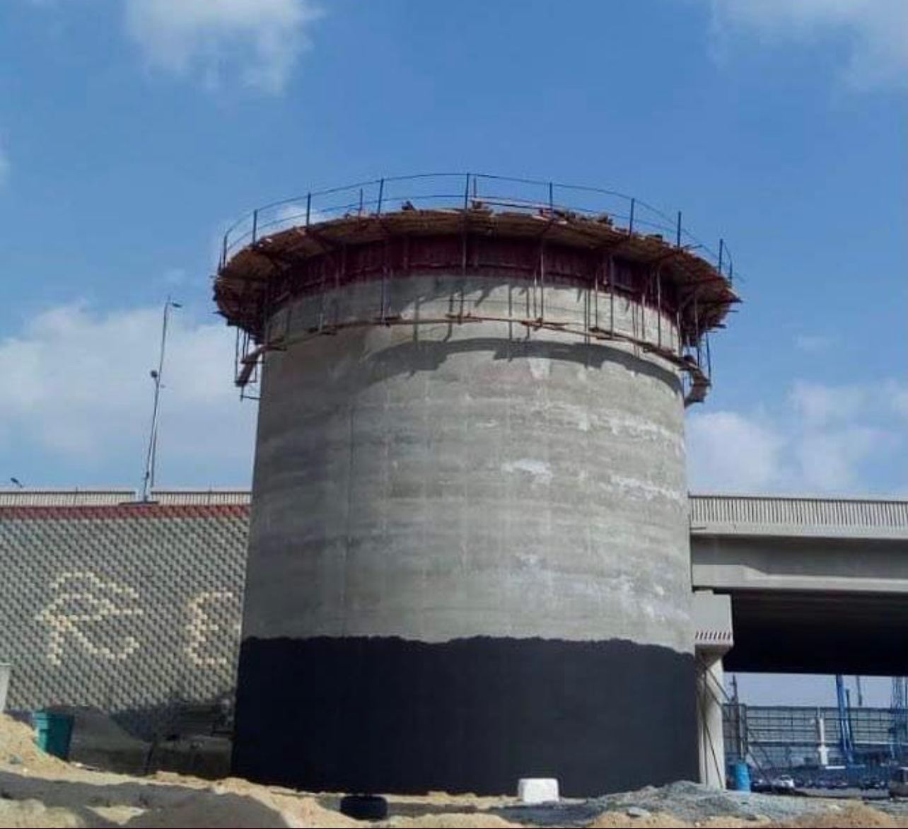 Circular concrete tank at Abo Oueiqel water treatment plant