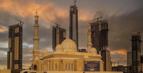 Al Shohada mosque and minarets in Egypt's New Administrative Capital