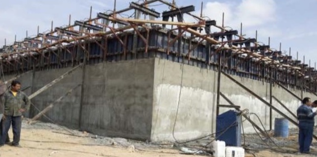 Nile Sugar ground water tank walls under construction